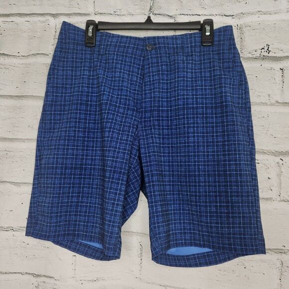 Grandslam Men’s Dark Blue Checkered Shorts With Pockets Size 34 - Picture 3 of 12